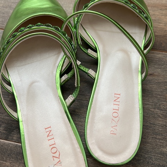 Metallic green Pazolini mules - Picture 4 of 5